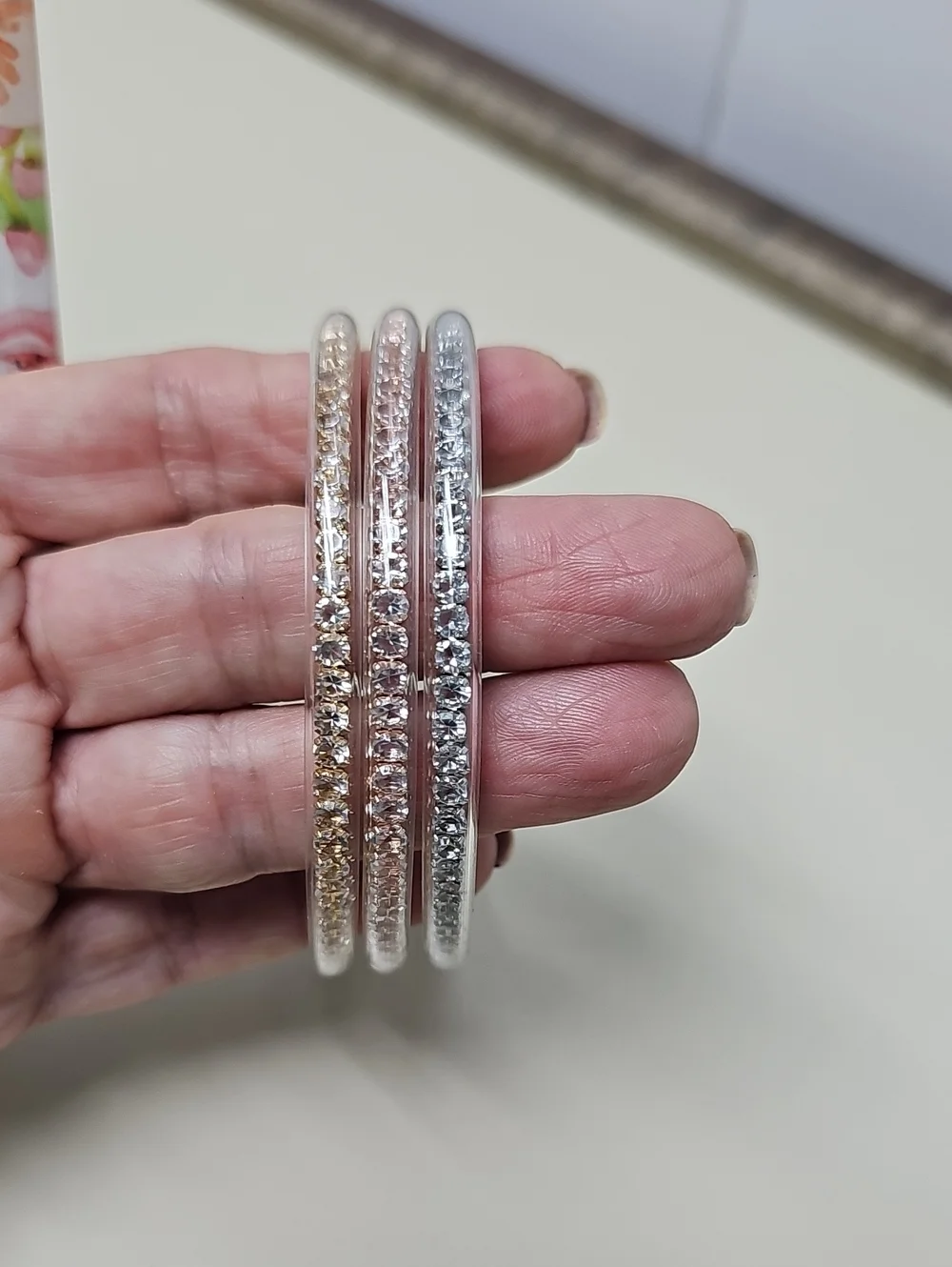 All Weather Crystal Jelly Bangles Womens Bracelets.  (Not Budhagirl
